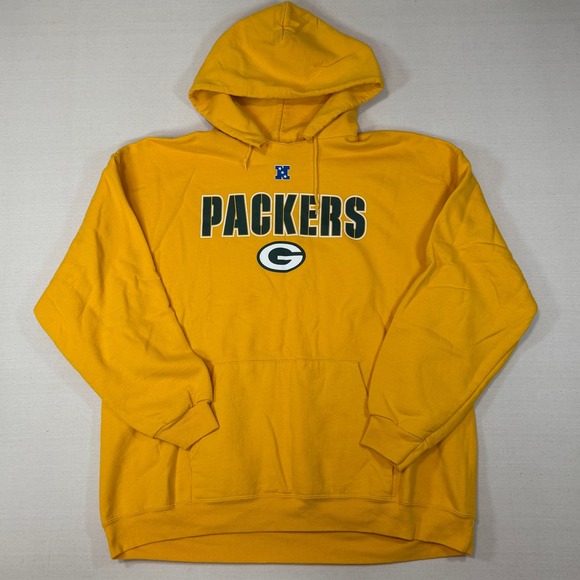 NFL Team Apparel Other - Vintage Green Bay Packers Hoodie Mens 2XL Yellow Sweatshirt NFL Team Apparel